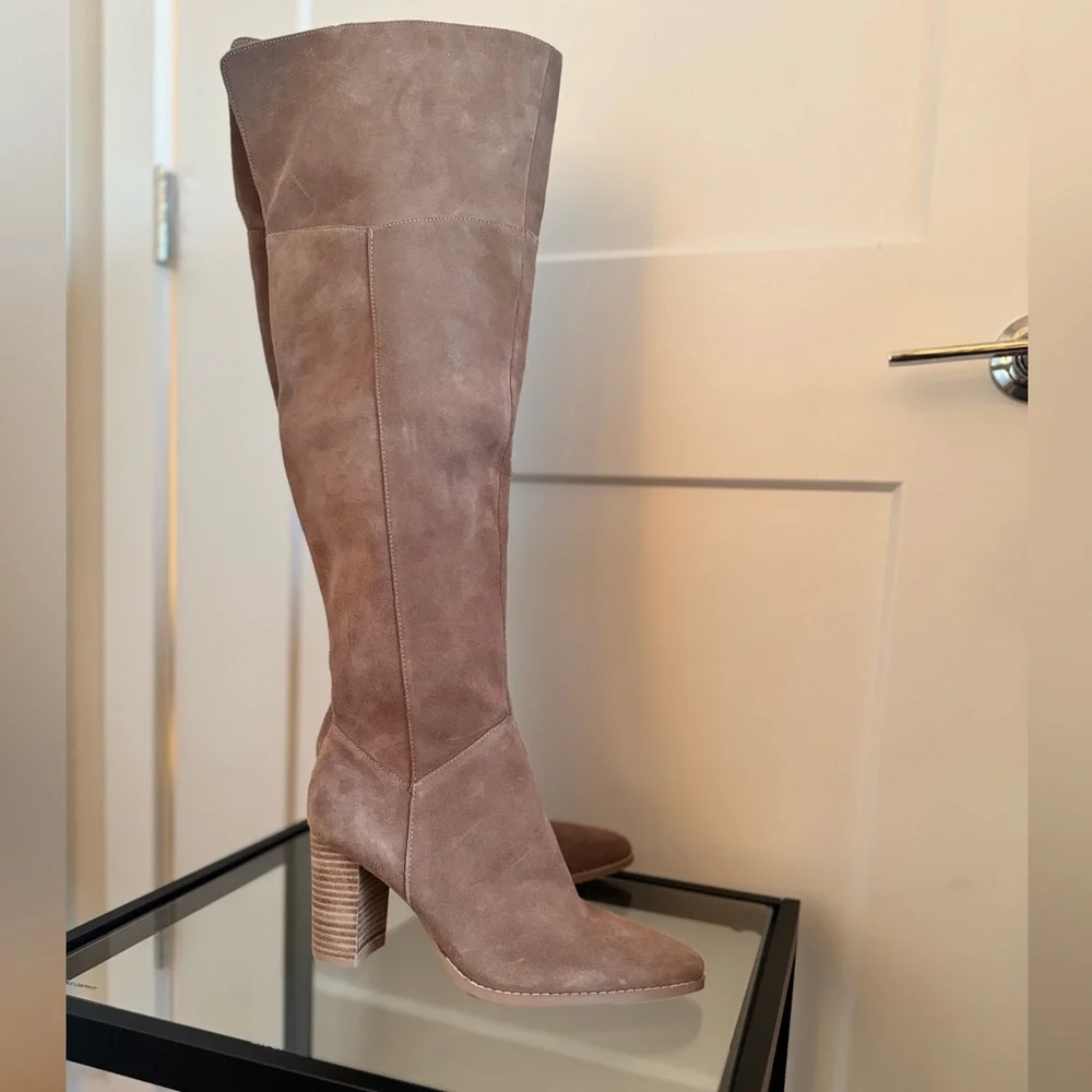 Crown Vintage Taupe Suede Over-the-Knee Boots size 9.5